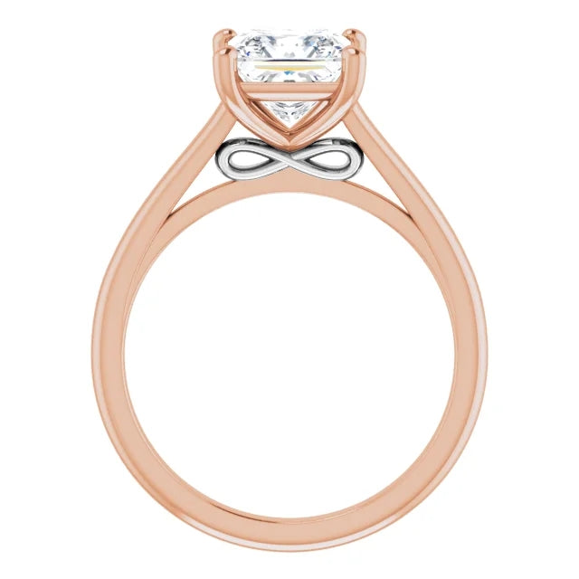 Four Claw Princess Solitaire Engagement Ring