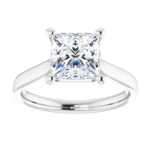 Four Claw Princess Solitaire Engagement Ring