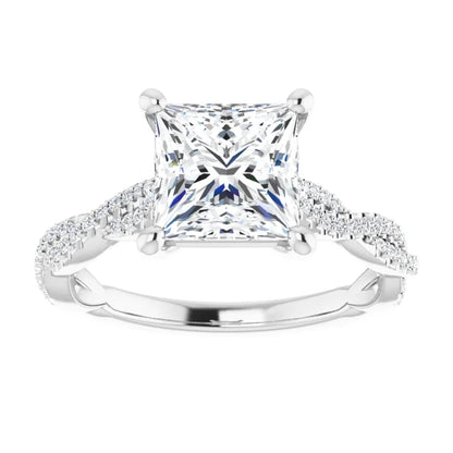 Princess Twist Style Engagement Ring