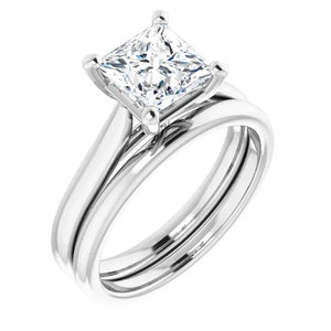 Four Claw Princess Solitaire Engagement Ring