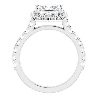 Princess Halo Style Engagement Ring