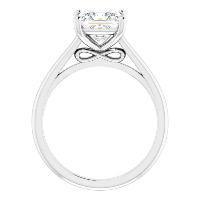 Four Claw Princess Solitaire Engagement Ring