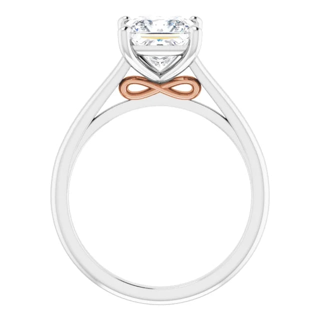 Four Claw Princess Solitaire Engagement Ring