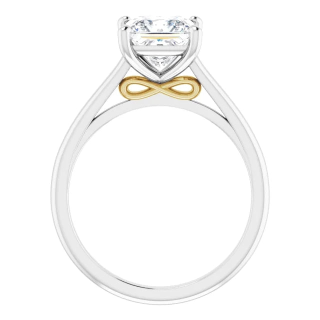 Four Claw Princess Solitaire Engagement Ring