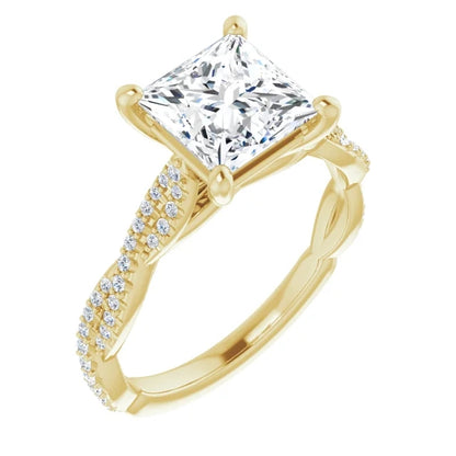 Princess Twist Style Engagement Ring
