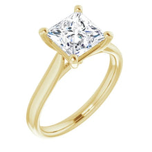 Four Claw Princess Solitaire Engagement Ring