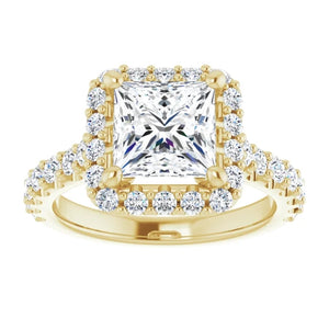 Princess Halo Style Engagement Ring