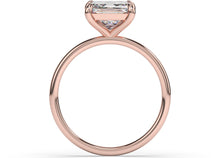 Princess Thin Band Solitaire Engagement Ring