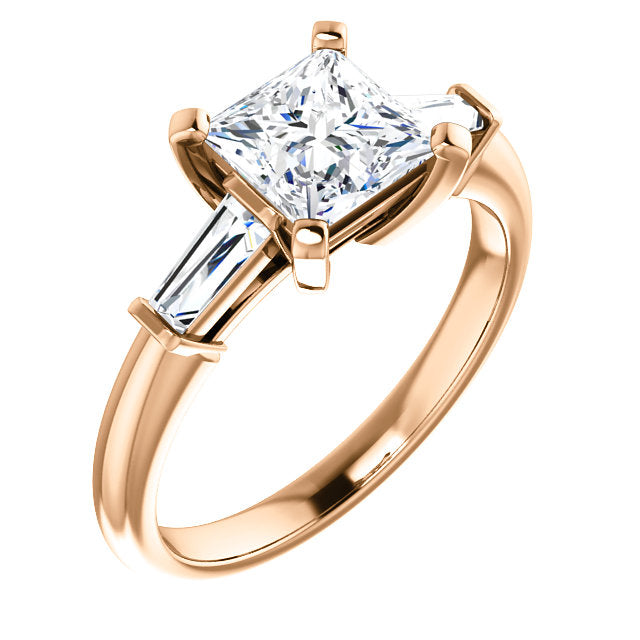 Princess Accent Engagement Ring - I Heart Moissanites