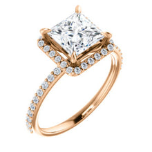 Princess Halo Style Engagement Ring - I Heart Moissanites
