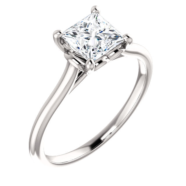 Four Claw Princess Solitaire Engagement Ring - I Heart Moissanites