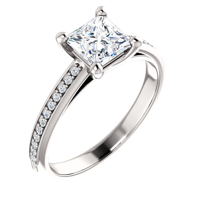 Princess Claw Set Style Engagement Ring - I Heart Moissanites