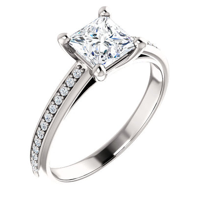 Princess Claw Set Style Engagement Ring - I Heart Moissanites