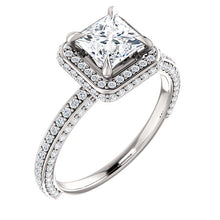 Princess Halo Style Engagement Ring - I Heart Moissanites