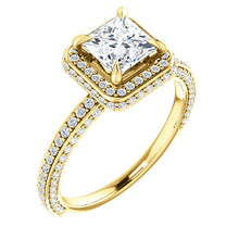 Princess Halo Style Engagement Ring - I Heart Moissanites
