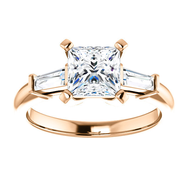 Princess Accent Engagement Ring - I Heart Moissanites