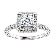 Princess Halo Style Engagement Ring - I Heart Moissanites