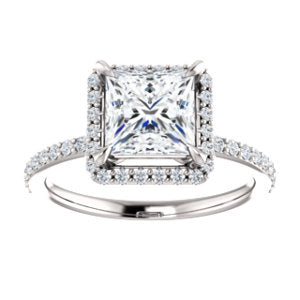 Princess Halo Style Engagement Ring - I Heart Moissanites