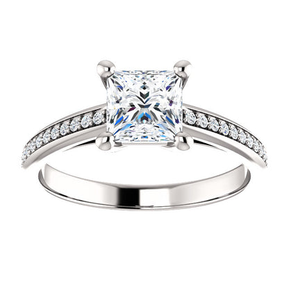 Princess Claw Set Style Engagement Ring - I Heart Moissanites