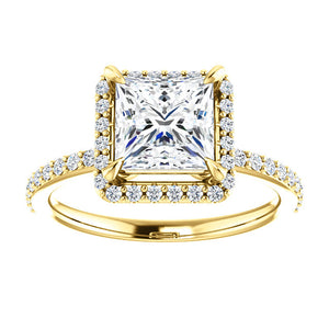 Princess Halo Style Engagement Ring - I Heart Moissanites