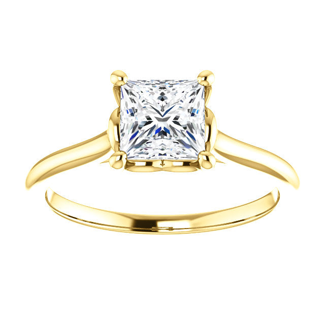 Four Claw Princess Solitaire Engagement Ring - I Heart Moissanites