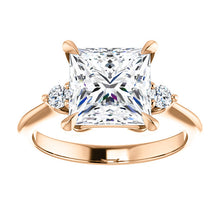 Princess Accent Engagement Ring - I Heart Moissanites