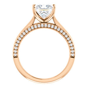 Princess Solitaire & Hidden Diamond Band Engagement Ring - I Heart Moissanites