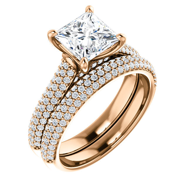 Princess Pave Style Engagement Ring - I Heart Moissanites