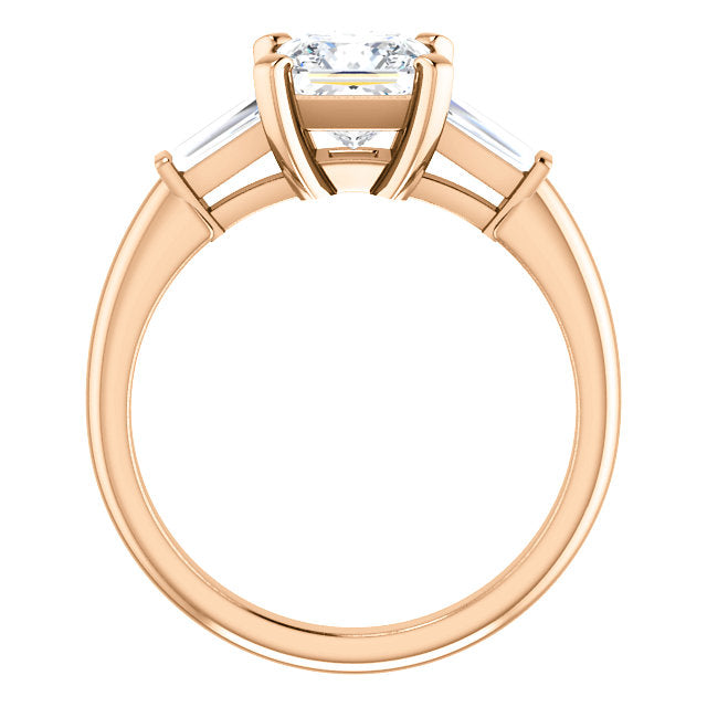 Princess Accent Engagement Ring - I Heart Moissanites