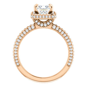 Princess Halo Style Engagement Ring - I Heart Moissanites