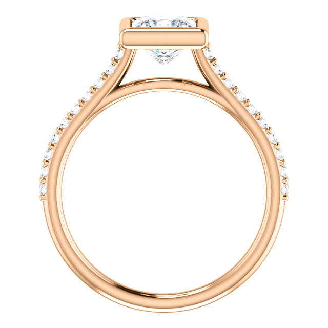 Princess Bezel Style Engagement Ring - I Heart Moissanites