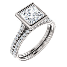 Princess Bezel Style Engagement Ring - I Heart Moissanites