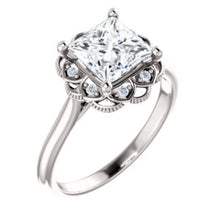 Princess Antique Inspired Design Engagement Ring