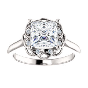 Princess Antique Inspired Design Engagement Ring