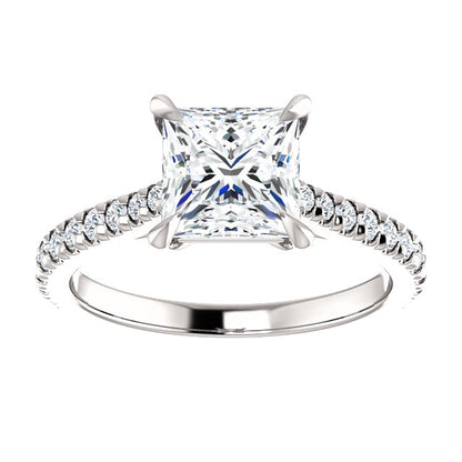 Princess Claw Set Style Engagement Ring - I Heart Moissanites