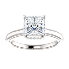 Princess Solitaire & Hidden Halo Engagement Ring - I Heart Moissanites