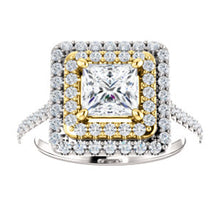 Princess Double Halo Style Engagement Ring - I Heart Moissanites
