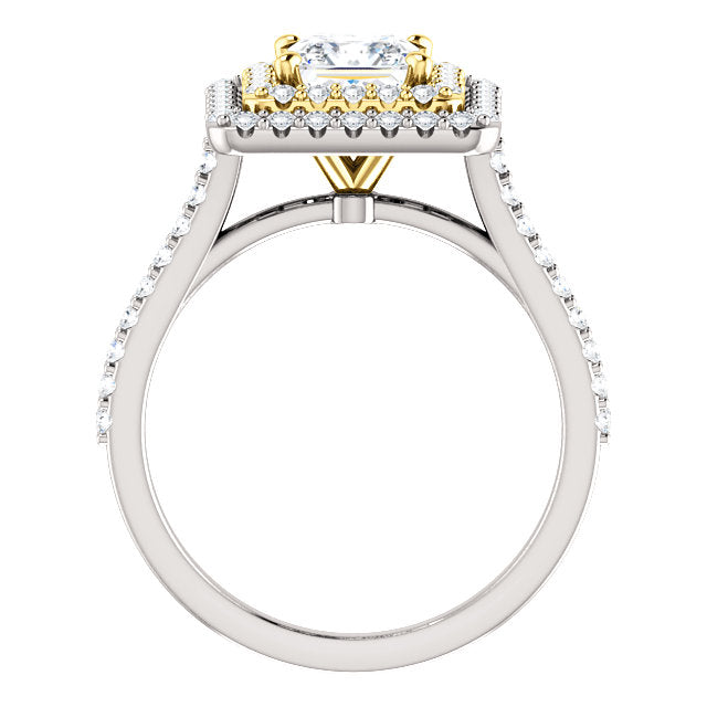 Princess Double Halo Style Engagement Ring - I Heart Moissanites