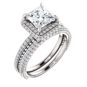 Princess Halo Style Engagement Ring - I Heart Moissanites
