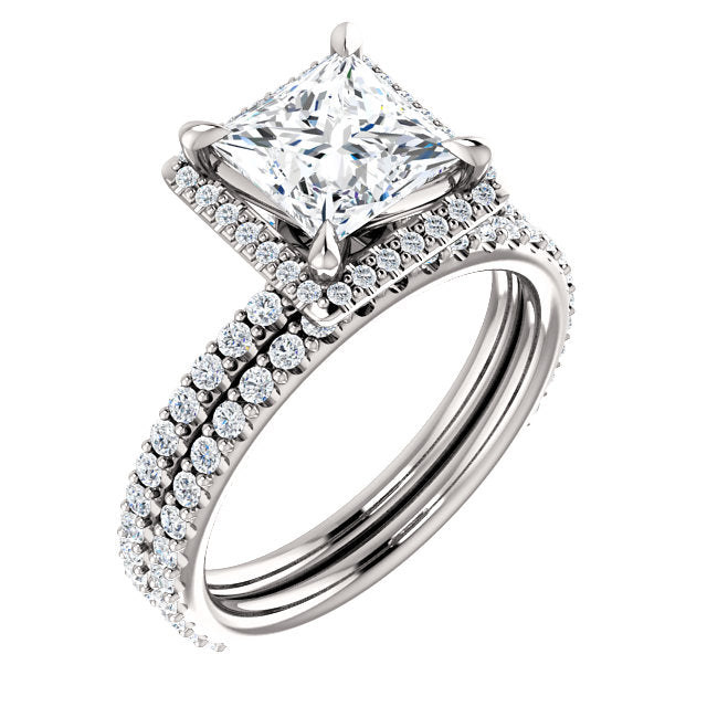 Princess Halo Style Engagement Ring - I Heart Moissanites