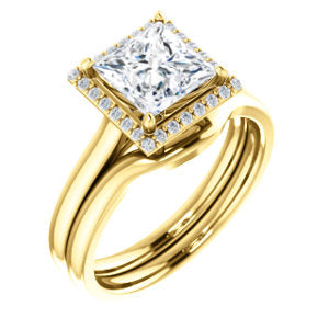 Princess Halo Style Engagement Ring - I Heart Moissanites