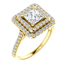 Princess Double Halo Style Engagement Ring - I Heart Moissanites