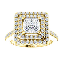 Princess Double Halo Style Engagement Ring - I Heart Moissanites