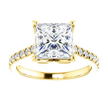 Princess Claw Set Eternity Style Engagement Ring - I Heart Moissanites