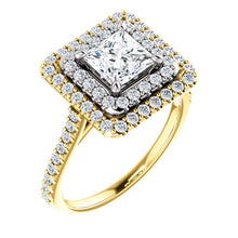 Princess Double Halo Style Engagement Ring - I Heart Moissanites