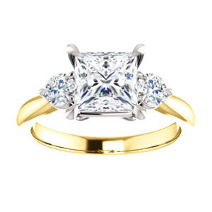 Princess Accent Engagement Ring - I Heart Moissanites