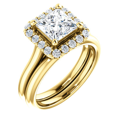 Princess Halo Style Engagement Ring - I Heart Moissanites