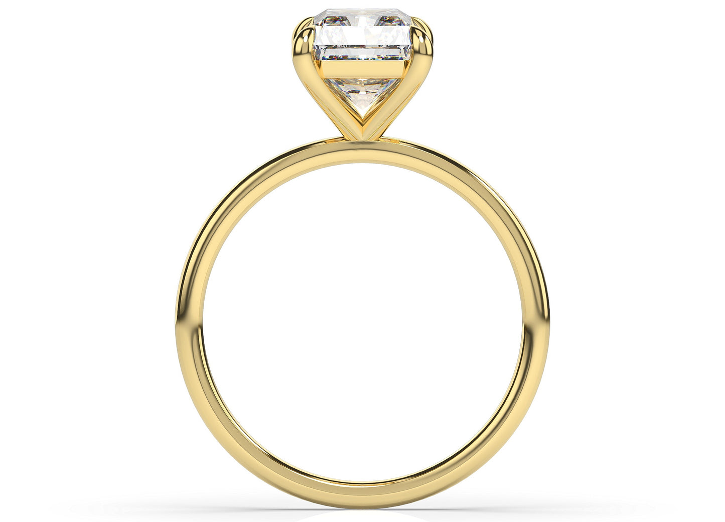 Radiant Thin Band Solitaire Engagement Ring