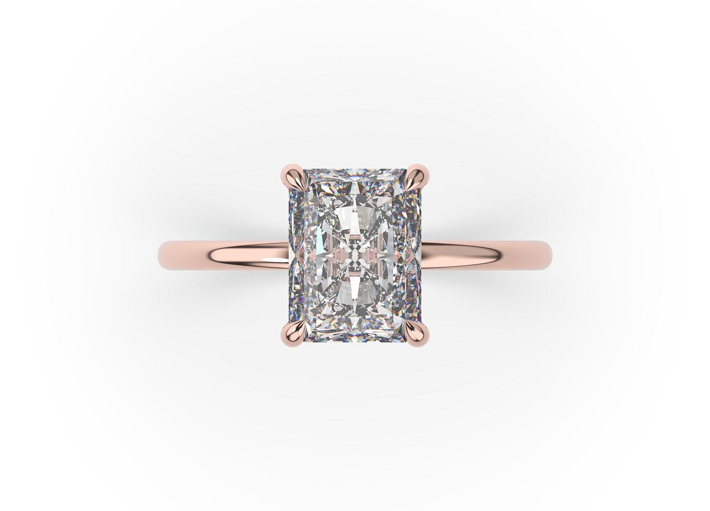 Radiant Thin Band Solitaire Engagement Ring