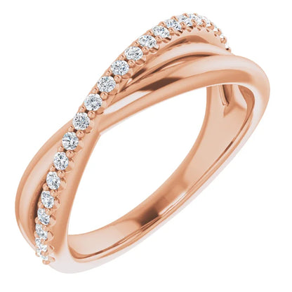 Moissanite Twist Style Anniversary Band